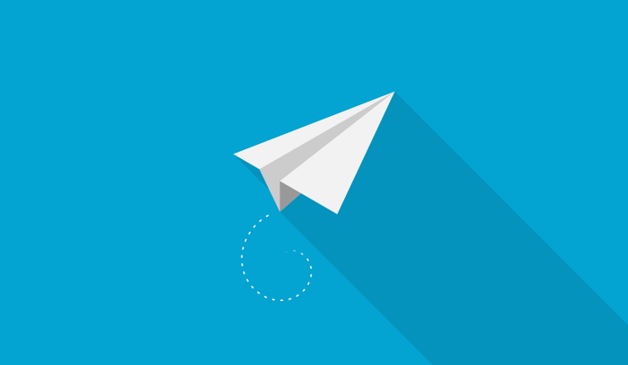 Illustration of a paper plane on a blue background.