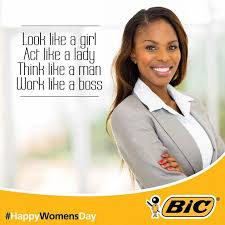 Bic-pen-advert-showing-black-businesswoman-with-the-line-"Think-like-a-man"