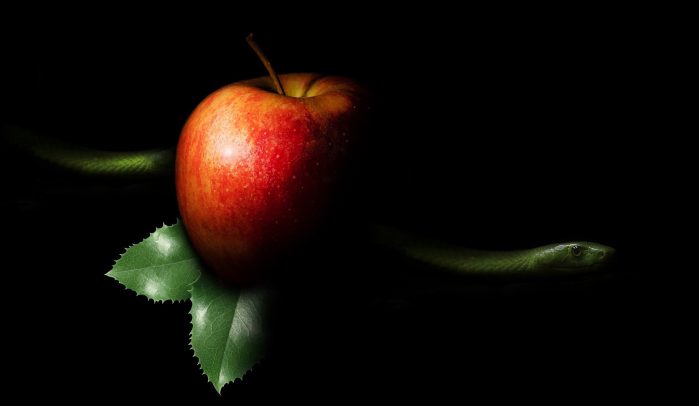 Red-apple-on-black-background