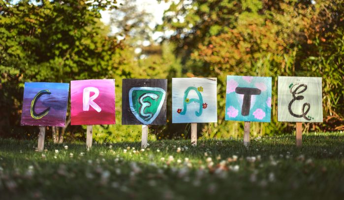 'Create’ spelled out in artistic letters