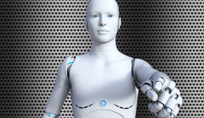 Bright-white-male-robot-with-human-appearance