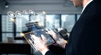 Futuristic-record-keeping-on-transparent-glass-tablet