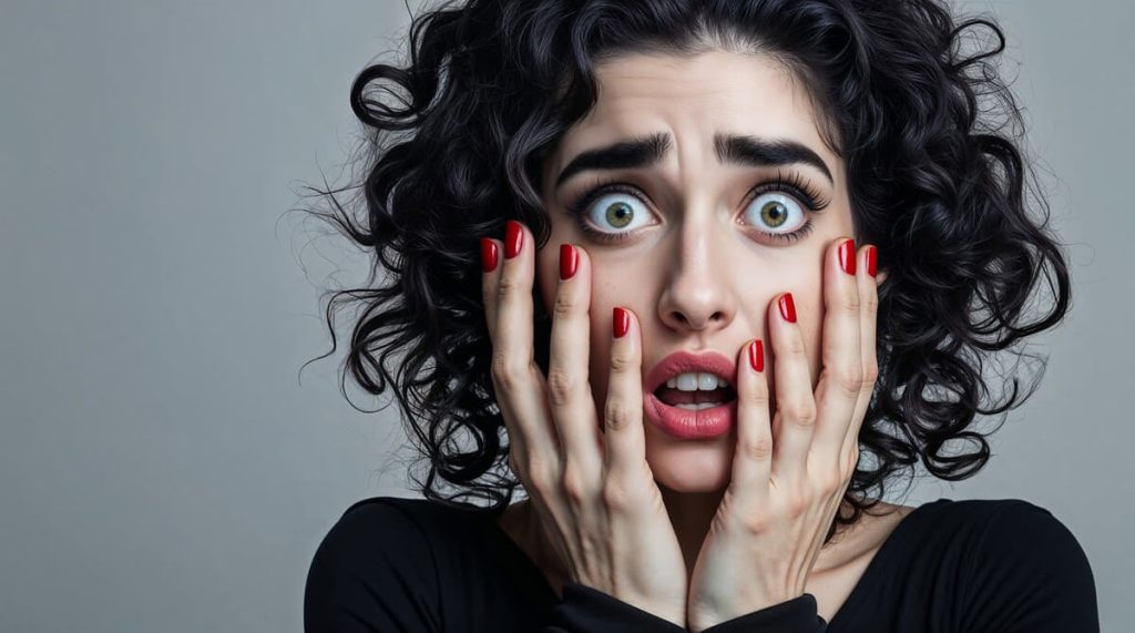 Shocked-woman-with-wide-eyes-and-hands-on-her-cheeks